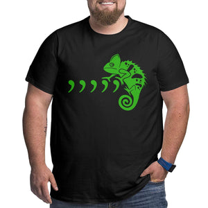 Open image in slideshow, Green Comma Chameleon Big Size Men&#39;s T-shirt
