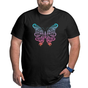 Open image in slideshow, Gradient Rainbow Butterfly Big Size Men&#39;s T-shirt

