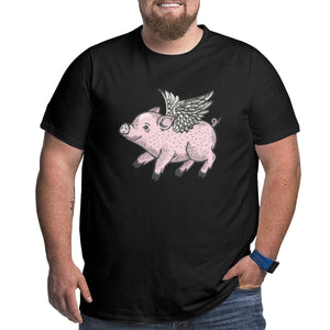 Open image in slideshow, Angel Baby Pig Big Size Men&#39;s T-shirt
