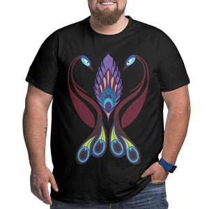 Open image in slideshow, Indian Peacock Feather Geometric Design Big Size Men&#39;s T-shirt
