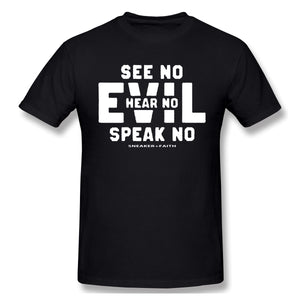 Open image in slideshow, Air Jordan 1 Pine Green 1s Sneaker Tee Evil See No Hear No Speak No t Shirt
