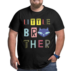 Open image in slideshow, Little Brother Slogan Raccoon Face Big Size Men&#39;s T-shirt
